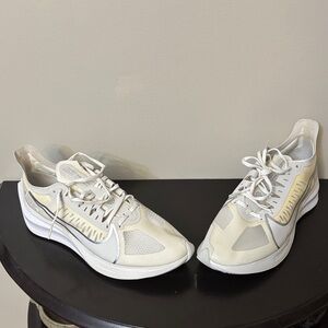 Nike Women's Cream and White Sneakers